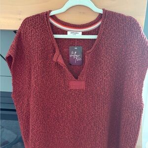 Zenana Burgandy Red V-Neck Sweater/Vest
